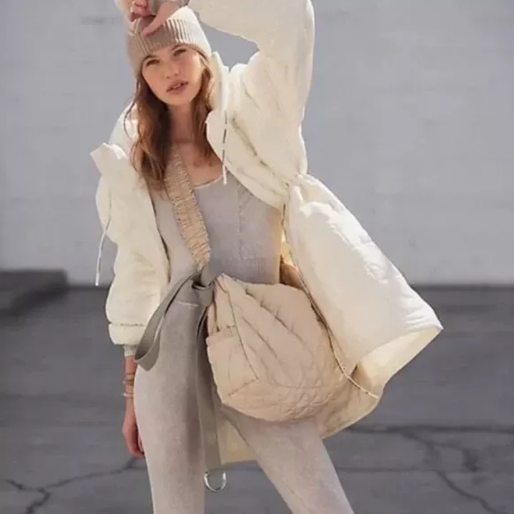 Free People Movement Ivory * Patricia* Packable Poncho Puffer.NWOT.